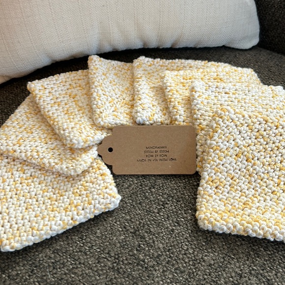 NWT 8 Coasters Made in USA with 100% recycled cotton! Perfect to use as trivet! - Picture 2 of 2